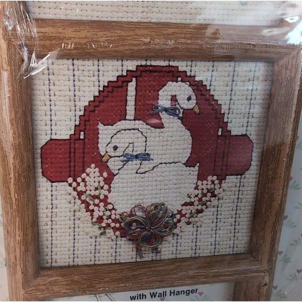Christmas Geese Country Traditional 1980s Counted Cross Stitch Kit #034510